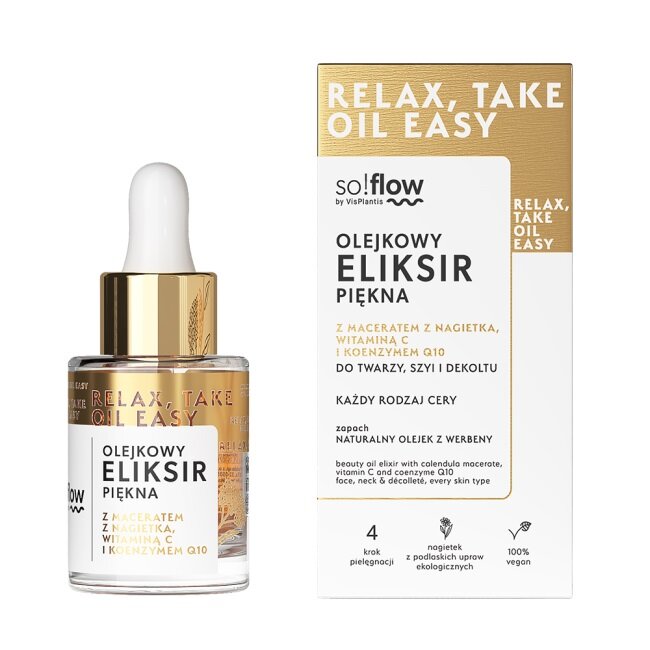 So!Flow Oil Beauty Elixir for Face Neck and Decolletage for All Skin Types with Scent of Verbena 10ml