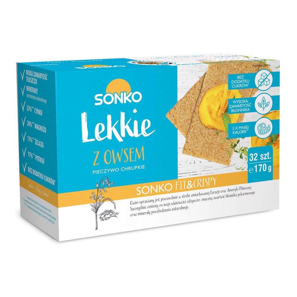 Sonko Light Crispbread with Oats Fiber Source without Sugar Addition 170g