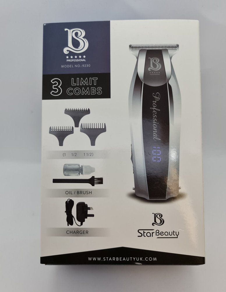 Star Beauty Professional Cord & Cordless Trimmer Model 9230 3 Combs 1 Piece