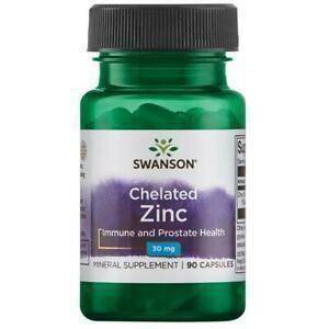 Swanson Albion Chelated Zinc for Immune and Prostate Health 30mg 90 Caps