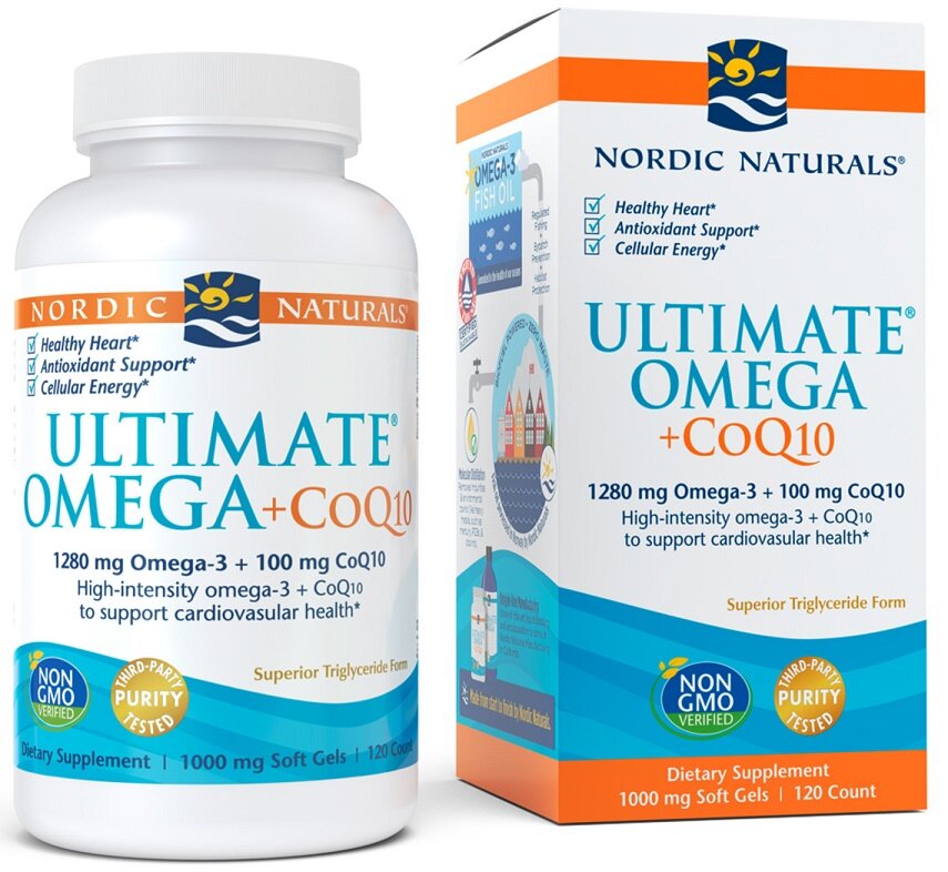 Ultimate Omega + CoQ10, 1280mg Lemon (EAN 768990018923) - 120 softgels