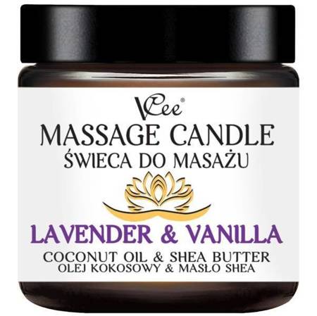 VCee Lavender and Vanilla Scent Massage Candle with Coconut Oil and Shea Butter 80g