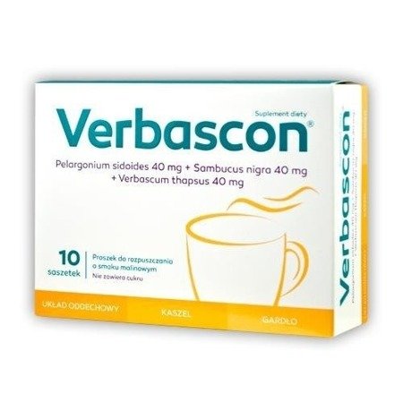 Verbascon 10 sachet with raspberry flavor