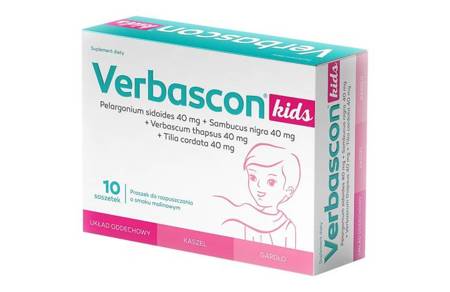 Verbascon Kids 10 sachets with raspberry flavor