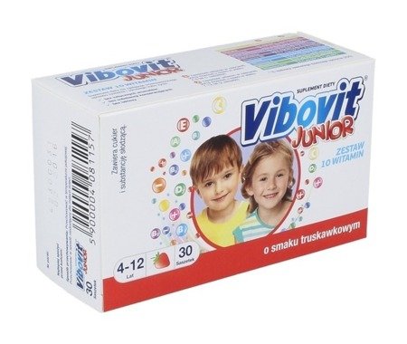 Vibovit Junior Strawberry Flavor Vitamins and Minerals for Children 30sach.