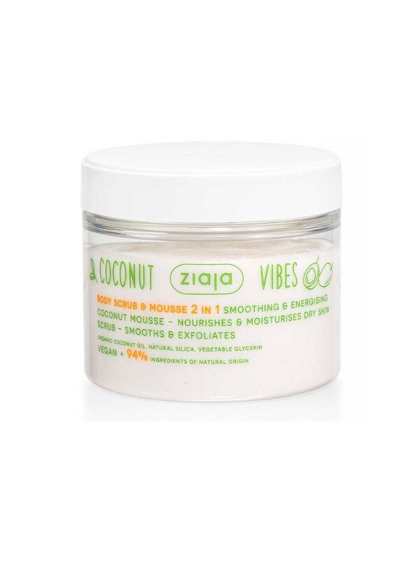 Ziaja Coconut Vibes 2in1 Smoothing and Exfoliating Peeling and Body Mousse Dry Skin 270ml