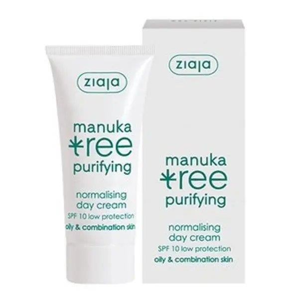 Ziaja Manuka Light Moisturizing Normalizing Cream for Oily and Combination Skin SPF10 for Day Vegan 50ml