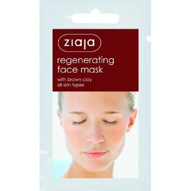 Ziaja Regenerating Face Mask with Brown Clay for All Skin Types Vegan 7ml