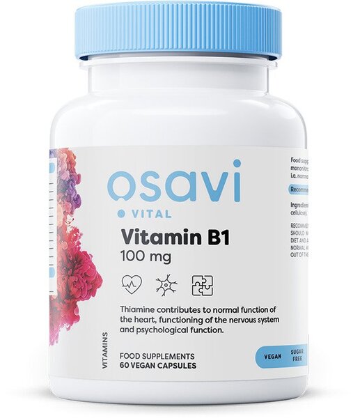 Osavi Vitamin B1 100mg Wspomaga Pracę Układu Nerwowego 60 Kapsułek