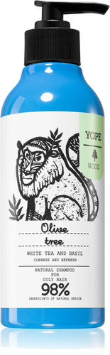 Yope Naturalny Szampon do Włosów z Ekstraktami Drzewa Oliwnego Białej Herbaty i Bazylii 300ml