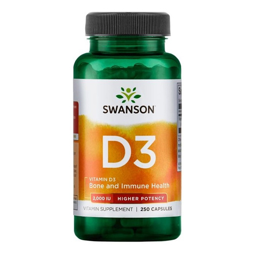 Swanson Vitamin D3 2000 IU for Immunity and Bone Health 250 Capsules