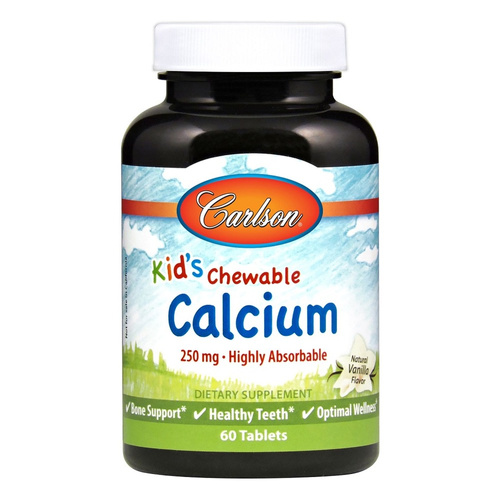 Kid's Chewable Calcium, 250mg Natural Vanilla - 60 tablets