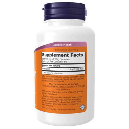 Now Foods Quercetin 500mg Quercetin Supports Immunity 100 Capsules