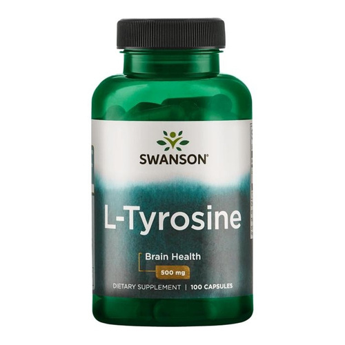 Swanson L-Tyrosine 500mg for Mind & Body Support 100 Capsules