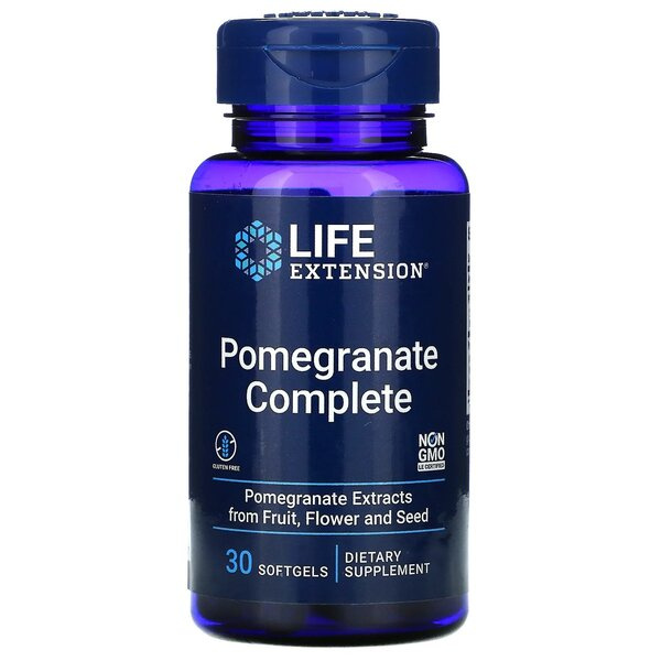 Life Extension Pomegranate Complete Pomegranate Extract For Cardiovascular and Whole-Body Health 30 Softgels