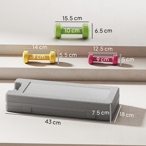 HOMCOM 6Kg Dumbbell Set, Fitness Weight Set for Men and Women, Home Gym Workout