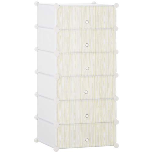 HOMCOM Six Cube Modular Storage Storage Unit - White