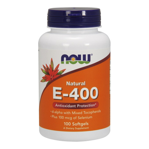 Now Foods Witamina E 400 iu i Selen Wspiera Układ Odpornościowy 100 Kapsułek