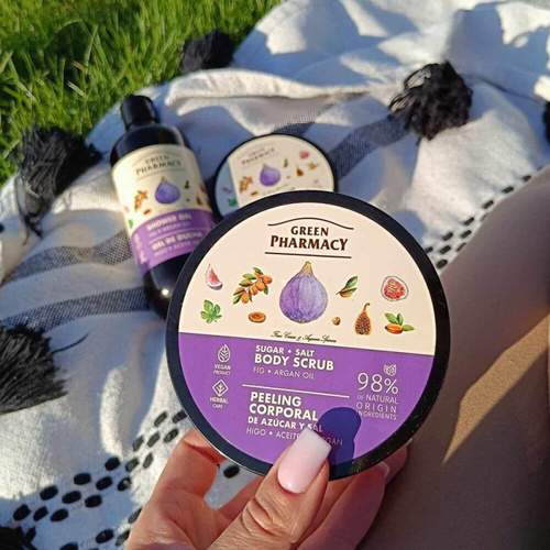Green Pharmacy Cukrowo-Solny Peeling do Ciała Figa i Olej Arganowy 200ml