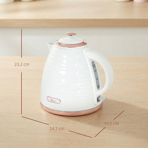 HOMCOM 3kW Rapid Boil Honeycomb Kettle - Cream