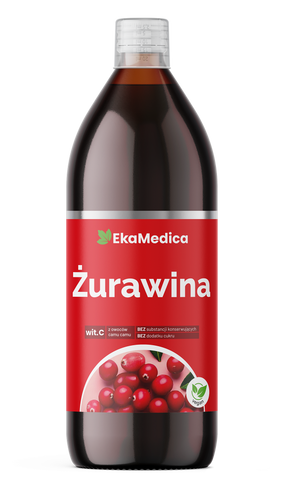 EkaMedica Naturalny 100% Sok z Żurawiny 1000 ml