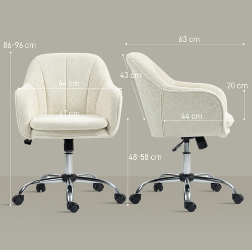 HOMCOM Snow Flannel Office Chair - Beige