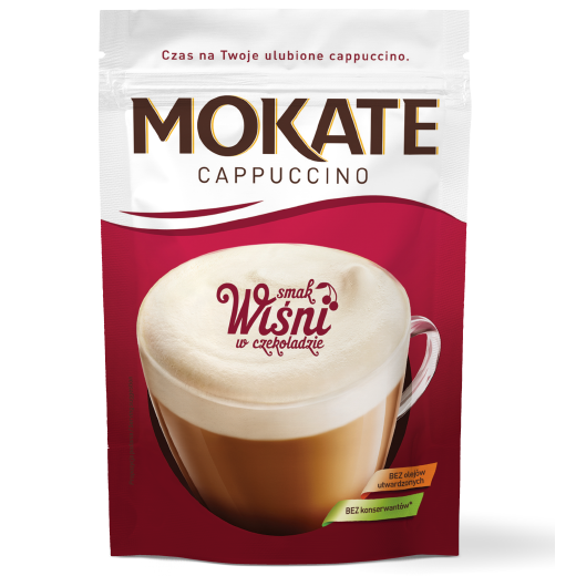 Mokate Cappuccino in Chocolate with Cherry Taste without Oils and without Preservatives 110g