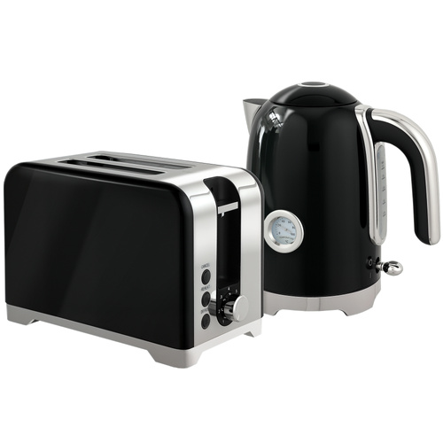 HOMCOM Retro Toaster and Kettle Set - Black