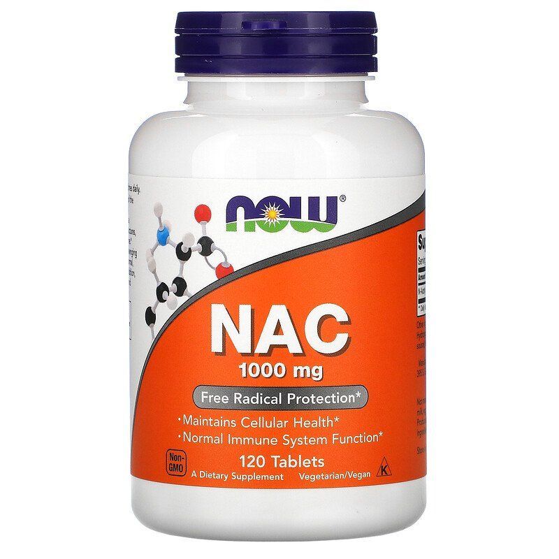 Now Foods NAC 1000mg 120 Tabletek