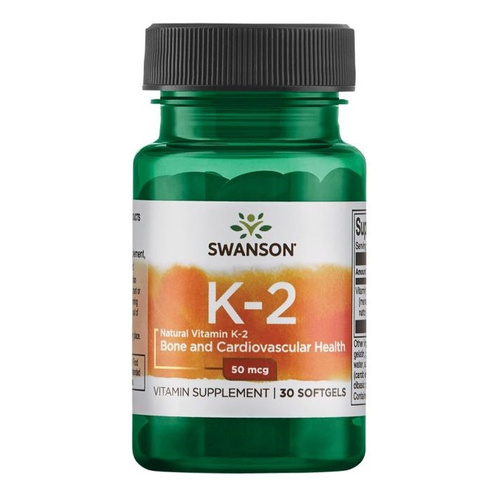 Swanson Vitamin K-2 50mcg MK-7 for Healthy Bones & Blood Clotting 30 Softgels
