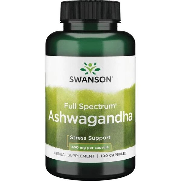 Swanson Ashwagandha 450mg for Stress Relief & Calm 100 Capsules