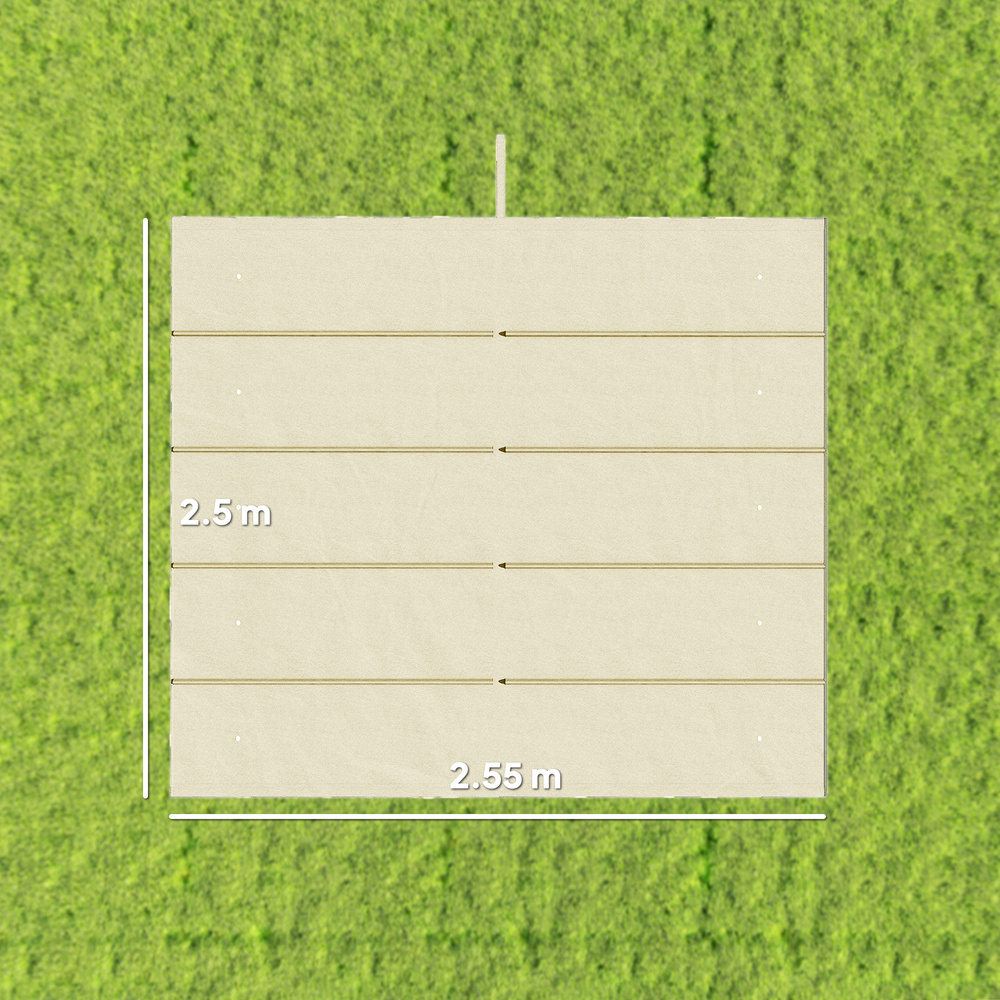 Outsunny Retractable Pergola Cover, 2.55 x 2.5 m Replacement Canopy Fabric for 3 x 3 m Frame, Roof Top Only, Cream White