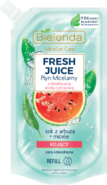 Bielenda Fresh Juice Kojący Płyn Micelarny z Arbuzem Doypack do Cery Odwodnionej 500ml 