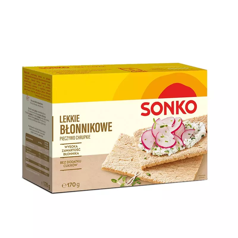 Sonko Lekkie Błonnikowe Pieczywo Chrupkie Zawartość Błonnika bez Dodatku Cukru 170g