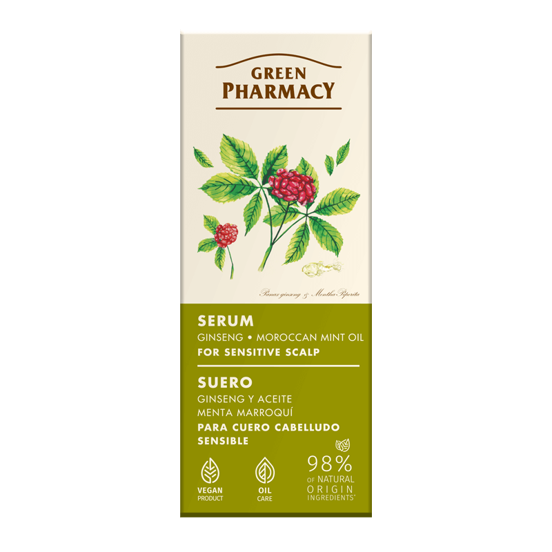 Green Pharmacy Sensitive Scalp Serum Ginseng and Moroccan Mint Oil 100ml