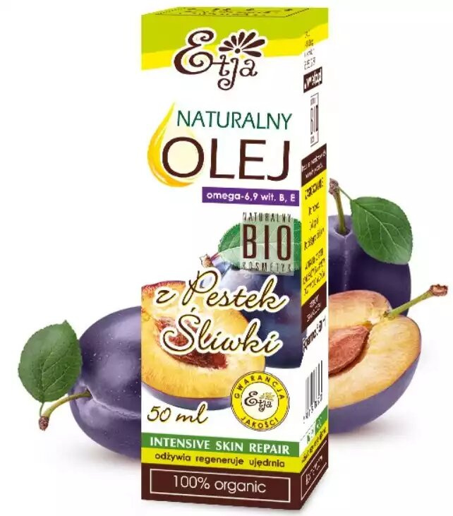Etja Bio Olej z Pestek Śliwki dla Skóry Wrażliwej Suchej Dojrzałej 50ml Best Before 31.01.26