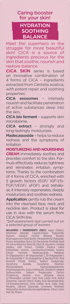 Eveline Cica Skin Nawilżająco-Odżywczy Krem na Dzień i Noc 50ml