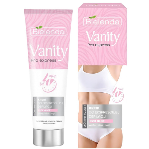 Bielenda Vanity Pro Krem do Ekspresowej Depilacji Skóry Wrażliwej Pink Aloe 75ml