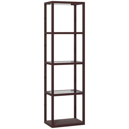 HOMCOM Four-Shelf Floor Lamp - Dark Brown