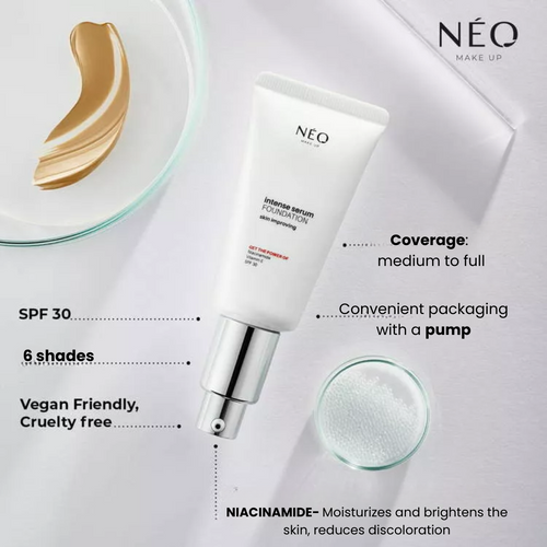 Neo Makeup Intense Serum Satynowy Podkład SPF 30 Nr 01 Porcelain 30ml