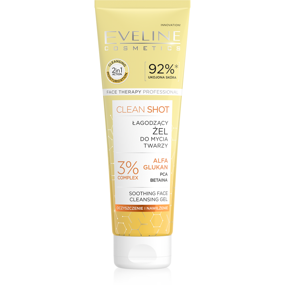 Eveline Face Therapy Professional Clean Shot Łagodzący Żel do Mycia Twarzy 140ml