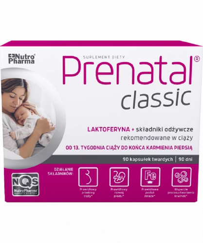 Prenatal Classic Lactoferrin for Pregnant Women 90 Tablets Best Before 31.03.26