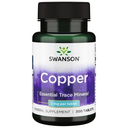 Swanson Copper 2mg Chelat Miedzi na Odporność i Skórę 300 Tabletek