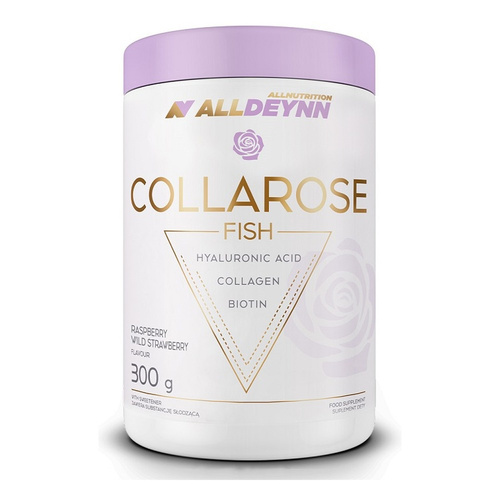 AllDeynn Collarose Fish Hydrolizat Kolagenu Rybiego o Smaku Dzikiej Maliny i Truskawki 300g