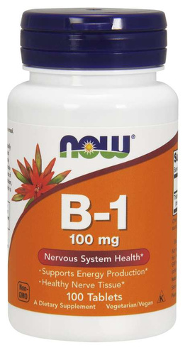 Now Foods Vitamin B-1 Thiamine 100mg Supports Nervous System & Brain Function 100 Tablets