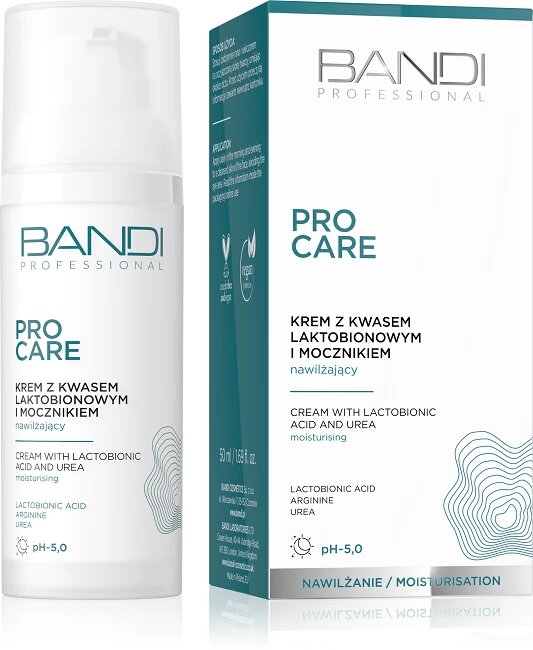 Bandi Professional Pro Care Nawilżający Krem z Kwasem Laktobionowym i Mocznikiem 50ml