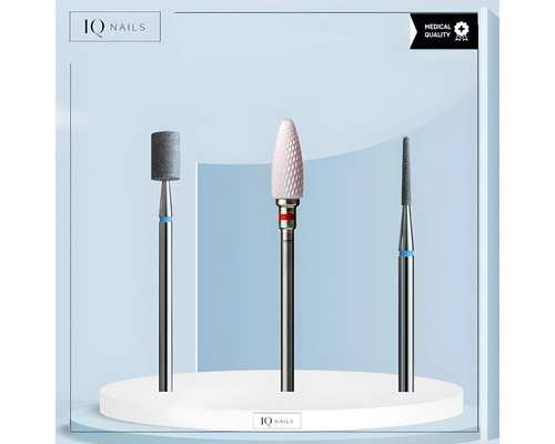 IQ Nails Podiatry Pack Drill Bits Pakiet Podologiczny 3 Sztuki