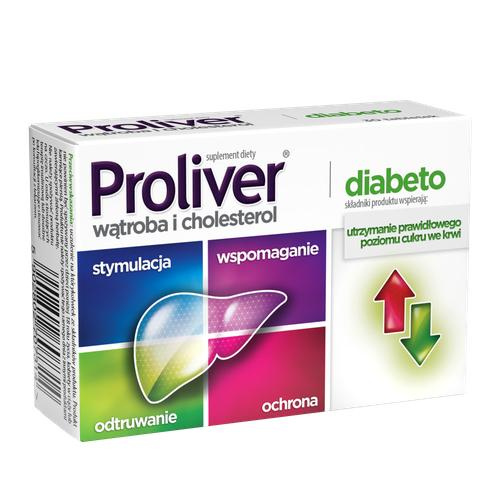 Proliver Diabeto na Wątrobę, Cholesterol i Poziom Cukru 30 Tabletek