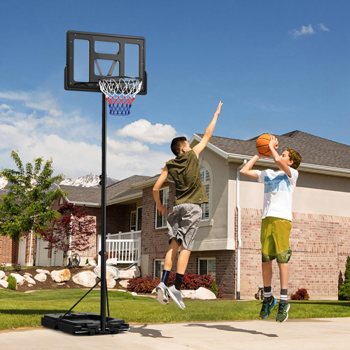 SPORTNOW 2.3-3.05m Basketball Hoop and Stand, with Weighted Base, Wheels, Black