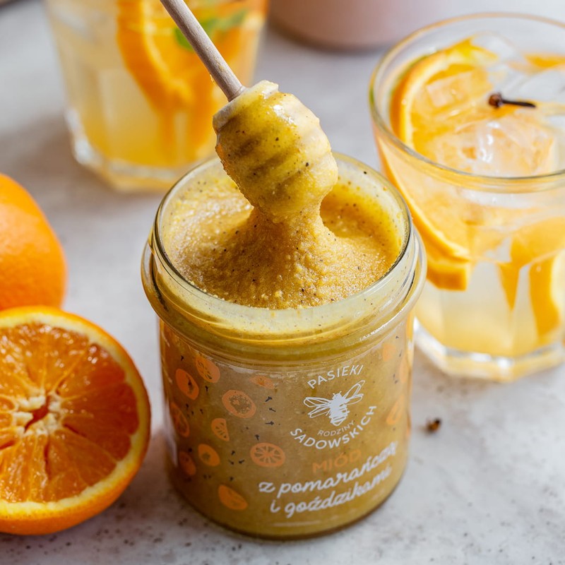 Pasieki Sadowskich Honey with Orange and Cloves 430g